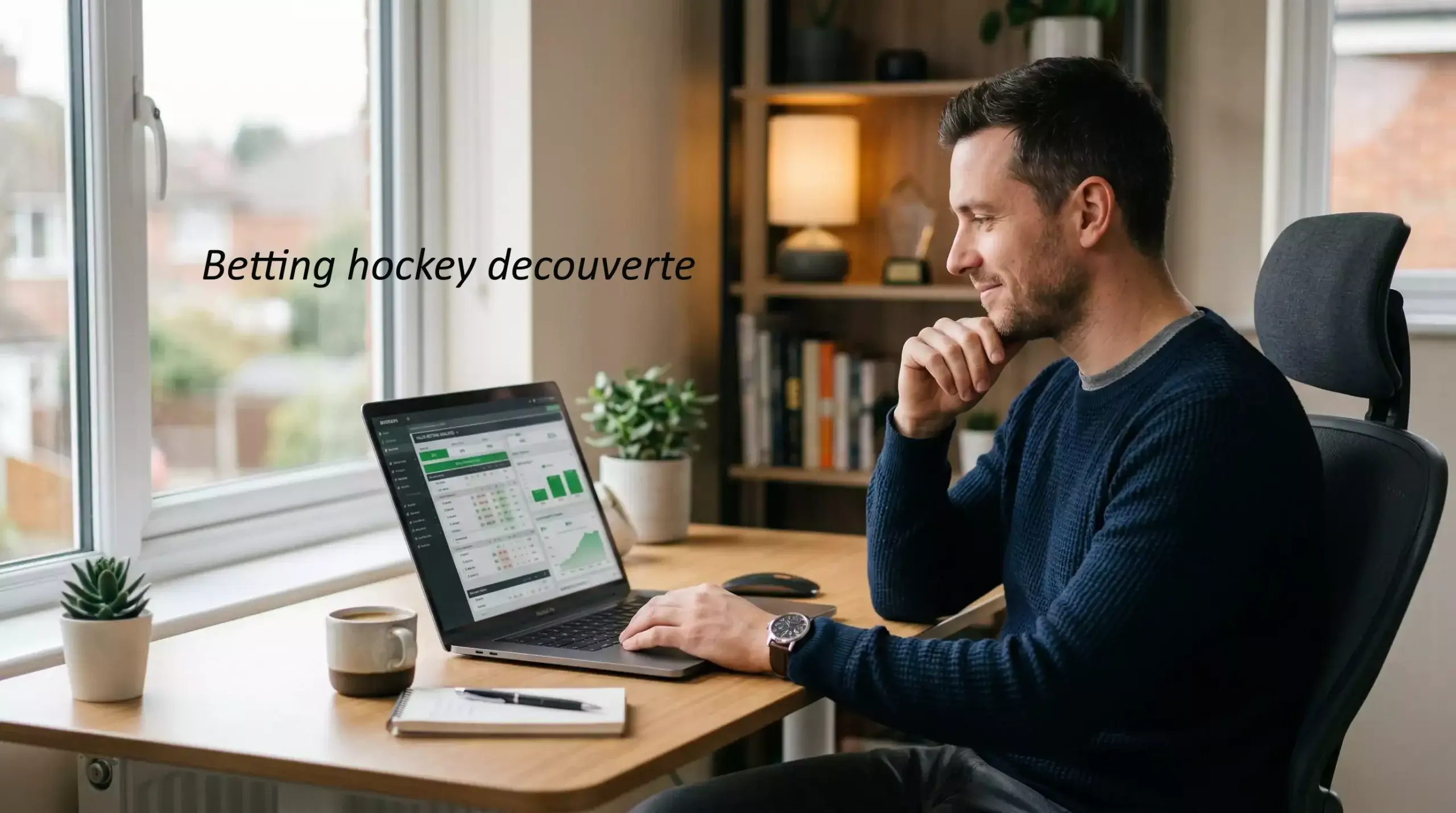 Parieur satisfait devant son écran après avoir identifié une opportunité de value bet sur le hockey
